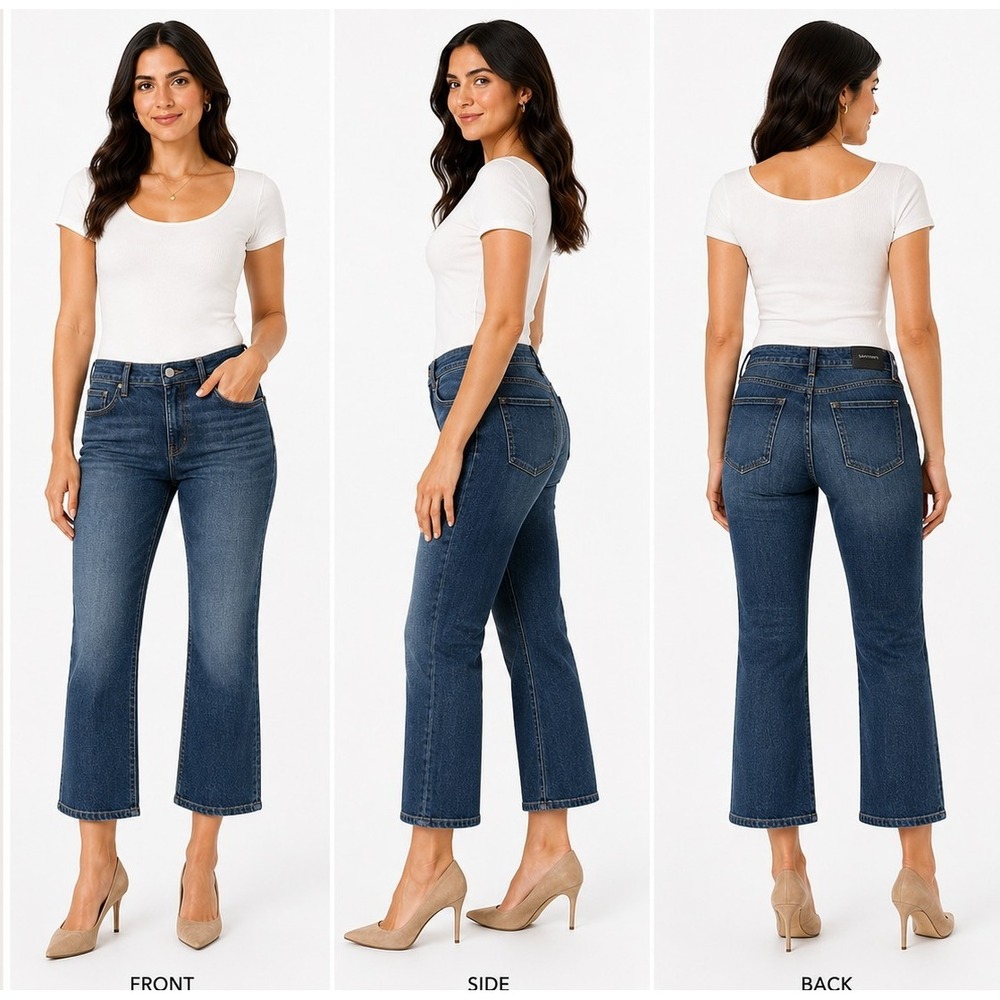 Sanctuary Jolie Crop Jeans Women 29 Medium Wash Straight Leg Stretch Denim